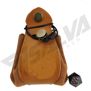Dark Brown Leather Pouch <b>Dice</b> Bag Coin Pouch Leather Pouch Medicine Bag - Product Image 4