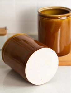 Porte-ustensiles élégant en céramique stoneware, finition émaillée, durable, résistant à la chaleur, organiseur de comptoir de cuisine - Product Image 4