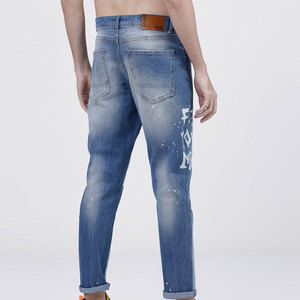 Jeans pour hommes de haute qualité 100% personnalisés, pantalon en denim délavé pour homme, jean droit en denim uni tendance - Product Image 4