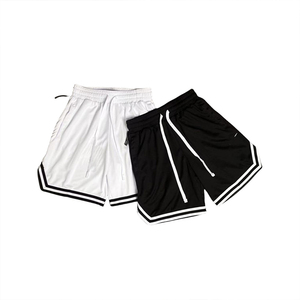 Men's <b>White</b> Polyester Shorts With Side Stripe Elastic Waist Quick Dry Casual Sports Wear With Low MOQ - Product Image 6