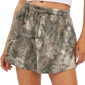Women Fitness Sweat Shorts Camouflage Pattern <b>Drawstring</b> Gym Shorts OEM ODM Wholesale - Product Image 2