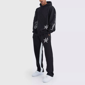 <b>Men</b> Flared Tracksuit Set Custom Logo <b>Slim</b> <b>Fit</b> Athletic Training Suit Two Piece Sportswear <b>Jogger</b> Jacket Pants - Product Image 1