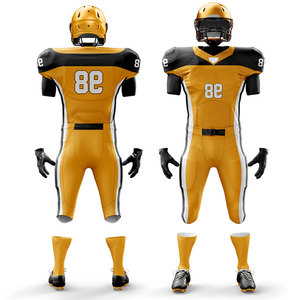 Men's <b>Compression</b> Football Set Short Sleeve Jersey Padded Short Sublimation Custom Digital Printing Sportswear Uniform OEM - Product Image 4