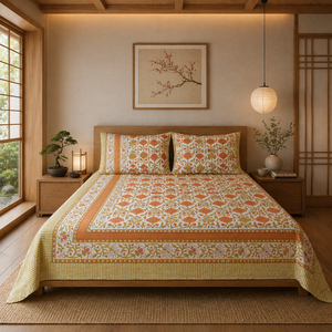 Parure de lit florale imprimée à la main, taille King, linge de luxe 200TC, respirante, haute qualité, super douce, pour hôpital - Product Image 5