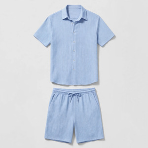 Wholesale Summer Men's Casual Shorts <b>Set</b> Plain Color Solid 100% Cotton Jersey Quick Dry Knitted Pocket Customized Logo <b>Twin</b> <b>Set</b> - Product Image 6