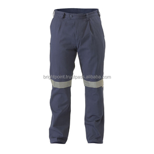 Twill Cotton Breathable Work Wear Pants Men Custom Heavy Duty Industrial Workwear Uniforms Safety Drill Hi Vis Reflective <b>Strips</b> - Product Image 1