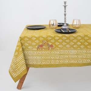 Trending Hand Block Floral Dabu Printed Indian Handmade Cotton <b>Table</b> <b>Cover</b> For Home <b>Dining</b> <b>Table</b> For Party and Picnic - Product Image 6