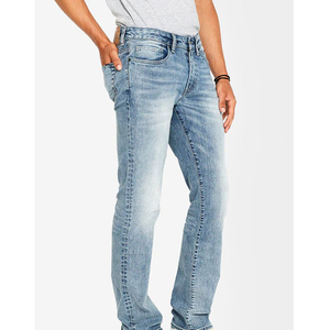 Jeans de Mezclilla Rectos para Hombre, Color Azul Claro, Moda Casual, Personalizados, de Algodón, Alta Calidad - Product Image 3
