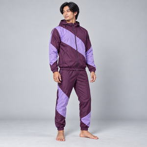 Ensemble de survêtement en nylon pour hommes, personnalisé, léger, pour l'entraînement sportif, deux pièces, vente en gros - Product Image 3