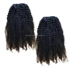 ผมต่อแบบหยิกหยักศกของชาวอินโดนีเซียหนังกำพร้าแบบเรมี่100% นุ่มเงางามไม่พันกันสีธรรมชาติ - Product Image 2