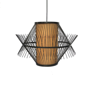 Lampe en bambou et rotin artisanale, éclairage décoratif haut de gamme pour les espaces de vie - Product Image 1