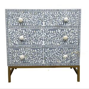 ILAHI's Bone Inlay <b>Drawer</b> Modern Design Agate Detailing <b>Storage</b> Portable Home Furniture - Product Image 1