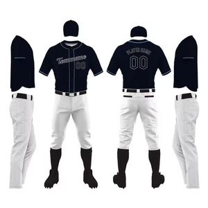 Wholesale Custom Printed Men's <b>Baseball</b> Uniform Sets Custom Sports Wear Uniforms Teams Heat-Transfer Printed 100% Polyester Sets - Product Image 3