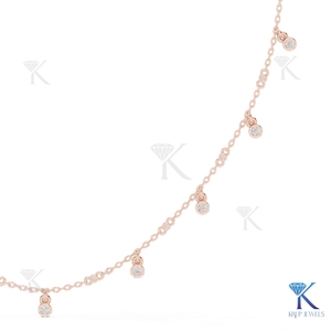 สร้อยคอเพชรทรงหยดน้ำเจียระไนบริลเลียนท์  ทองคำแท้ 14K 18K  ประดับเพชรคุณภาพสูงสีขาว E  งานฝีมือประณีตสำหรับผู้หญิง เหมาะสำหรับงานปาร์ตี้ - Product Image 3