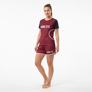 Ensemble uniforme de football pour femmes, 100 % polyester, t-shirt à manches courtes et col rond, et short pour équipe féminine, vêtements de sport - Product Image 1