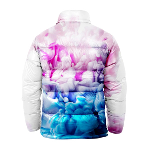Chaqueta Acolchada para Hombre con Cuello Alto y Cierre de Cremallera, Color Degradado, Cortavientos, Informal, para Invierno, Corte Regular, Relleno de Poliéster - Product Image 1