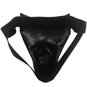 ELEGANT CORPORATION Protège-entrejambe en cuir PU noir et cuir de vachette pour la boxe, le kickboxing et les arts martiaux - Confortable, respirant et durable - Product Image 3