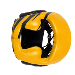 Protector de Cabeza de Boxeo de PU Amarillo, Equipo de Entrenamiento Protector, Ajustable para Todas las Estaciones, Protección Facial - Product Image 4