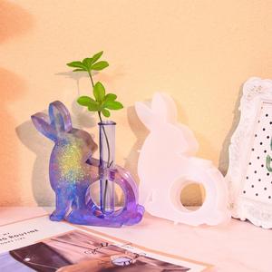 Easter Bunny Flower Device Vase Branch Hydroponic Flower <b>Resin</b> Silicone Mold - Product Image 3