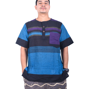 ชุดคุร์ตะผ้าฝ้าย 100% สีน้ำเงิน - Product Image 1