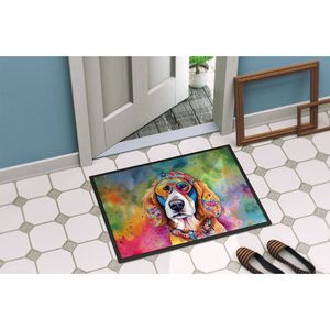 Felpudo Hippie Dawg antideslizante lavable de pila baja para interior/exterior alfombra de entrada 24H X 36W alfombrilla para puerta delantera - Product Image 4