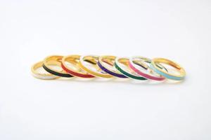 Anillos de Banda de Plata de Ley 925 con Esmalte Multicolor, Anillo de Boda, Anillo de Aniversario, Regalo para Ella - Product Image 4