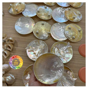 Natürliche Perlmutt-Muschelschalen-Präsentationsteller, handgefertigtes dekoratives Tablett für Sammlerstücke, Andenken, Schmuck, Geschenke & Küstendekoration - Product Image 4