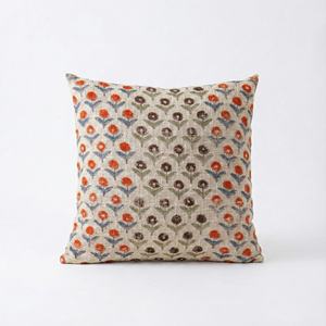 Funda de Cojín Estampada Floral de Algodón Hecha a Mano, para Sofá, Sala de Estar, Gran Venta - Product Image 1