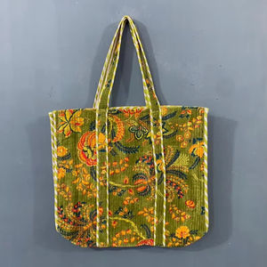 Sac fourre-tout en coton personnalisé pour femmes, motif vintage, multicolore, fermeture éclair durable, sac tendance, léger, sacs d'hiver et d'été - Product Image 1