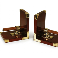 Ensemble d'entretoises de livres en laiton de style nautique vintage |   Porte-livres en métal robuste |   Porte-livres maritime pour bureau, décoration de maison et de bureau, objet de collection