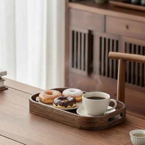 Wooden Tea Serving <b>Tray</b> with Handles, Multipurpose Platter for <b>Snacks</b> and Fruit rustic serving <b>tray</b> handmade <b>tray</b> - Product Image 4