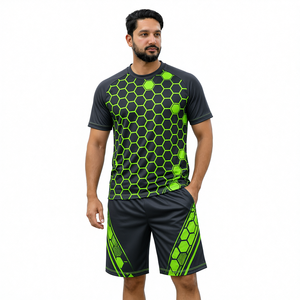 Conjunto de Camiseta y Pantalones Cortos de Verano, Estilo Urbano, Talla Grande, Diseño Personalizado, Ropa Casual Moderna para Jóvenes, Festivales, Aire Libre - Product Image 1