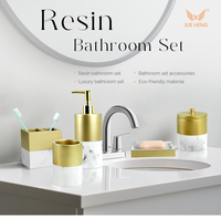 Ensemble d'accessoires de salle de bain 4 pièces, gris foncé mat et or, distributeur de savon, porte-brosse à dents, gobelet, porte-savon, décoration de luxe pour hôtel et maison