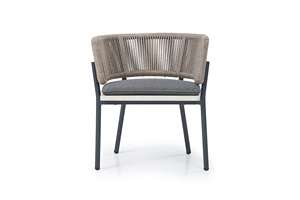 Chaise de jardin en corde tressée CARA avec structure en aluminium pour l'extérieur - Product Image 3