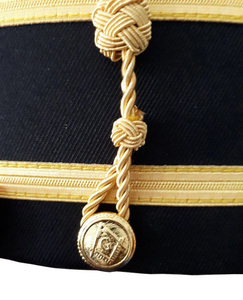Knights Templar Commandery Crown Cap Black with Two Gold Braids Hand Embroidered Durable 2026 Masonic Regalia OEM Serviced - Product Image 6