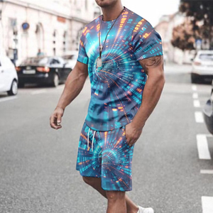 ชุดเสื้อยืดและกางเกงขาสั้นผ้าฝ้ายสำหรับฤดูร้อนแบบกำหนดเอง ชุดสองชิ้นสำหรับผู้ชายและผู้หญิง ชุดเสื้อและกางเกงขาสั้นสำหรับผู้ชายพร้อมโลโก้แบบกำหนดเอง - Product Image 5