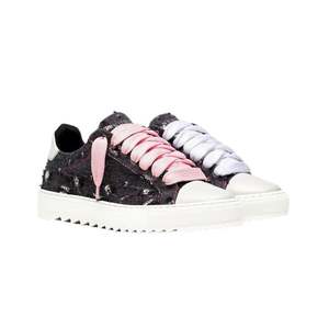 Women's Distressed Designer Sneakers Asymmetric Pink White Laces Platform <b>Casual</b> <b>Shoes</b> Fashion Designer Walking <b>Shoes</b> for Ladies - Product Image 1