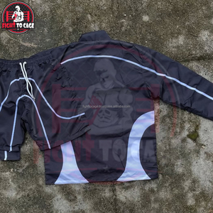 Ensemble de survêtement décontracté 2 pièces en nylon pour homme, coupe-vent d'été 2026, avec short et haut à manches longues - Product Image 3