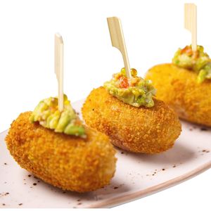 300 Palillos de Bambú de 3.5 Pulgadas, Resistentes y Planos, para Aperitivos, Frutas, Bebidas, Barbacoa y Accesorios - Product Image 3