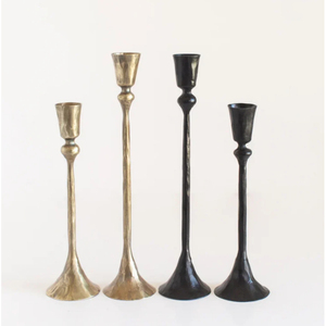Tabletop <b>Black</b> Iron <b>Candlestick</b> Holders Set of 3 Twisted Design Home Living Area Decoration Durable Metal Candle Holders - Product Image 2