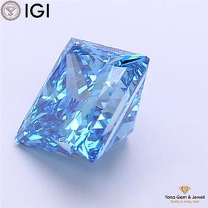 Magnifique diamant de laboratoire CVD taille PRINCESSE de 2,50 carats avec certificat IGI, couleur bleu vif fantaisie, clarté VS1, pour pièce maîtresse - Product Image 4