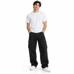 Premium Baggy <b>Jeans</b> <b>Men</b> <b>Relaxed</b> <b>Fit</b> Denim Trousers Y2K Style Vintage Washed Loose Streetwear Pants Manufacturer - Product Image 1