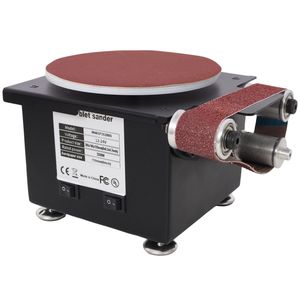 Mini lijadora de banda y disco 2 en 1, velocidad ajustable, eléctrica, para bricolaje, madera, metal, piedra, amoladora de husillo pequeña, máquina de banco. - Product Image 4