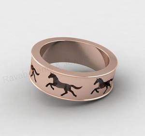 High Quality Solid 925 Silver 7mm Wide Horse Equestrian Blank Bezel <b>Ring</b> Setting <b>for</b> Breastmilk <b>Ashes</b> Resin DIY Jewelry Findings - Product Image 6