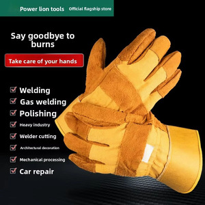 Gants de soudage de qualité supérieure, résistants à la chaleur, gants de barbecue en cuir de vachette, gants de travail pour soudeurs - Product Image 6