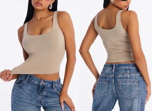 Débardeur de yoga à double bretelle pour femme, maintien élevé, respirant, séchage rapide, extensible dans quatre directions, vêtements de sport pour la gym et la course en extérieur BD - Product Image 4