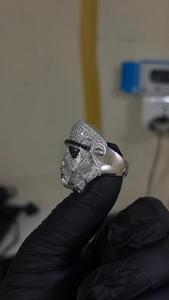 VVS1 <b>Diamond</b> 14K Gold Plated Iced Out Soldier Helmet Engagement Wedding <b>Ring</b> Full <b>Diamond</b> Warrior Mask for Men - Product Image 4
