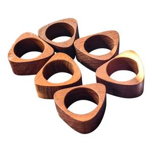 Accessoires de table de restaurant, anneaux de serviette en bois élégants - Product Image 3