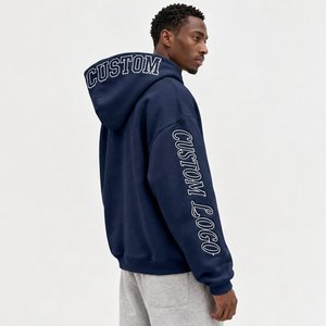 Sweat à capuche oversize tendance pour homme, broderie 3D personnalisée, police artistique, vêtement streetwear premium - Product Image 3