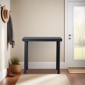 Consolle da Ingresso in Legno Massello di Teak, Tavolo Stretto da 90,5 cm per Divano e Soggiorno - Product Image 6